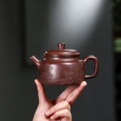 Ấm Trà Tử Sa Tử Nê Dáng Đức Trung DT007 bức tranh rừng già sinh động