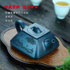 Ấm Tử Sa Tứ Phương chất đất lục nê