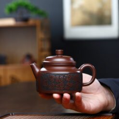 Ấm Trà Tử Sa Tử Nê Dáng Đức Trung DT007 màu ấm tràm mặc