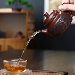 Ấm Trà Tử Sa Tử Nê Dáng Đức Trung DT007 vòi ấm cho dòng chảy mạnh