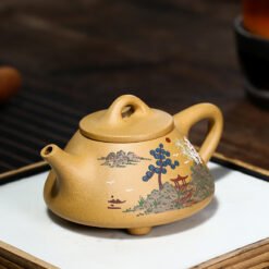 Bộ Ấm Tử Sa Sơn Thủy Đoạn Nê TS-BP002 Dáng Thạch Biều