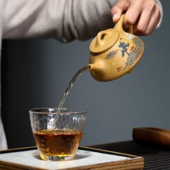 Bộ Ấm Tử Sa Sơn Thủy Đoạn Nê TS-BP002 Dáng Thạch Biều