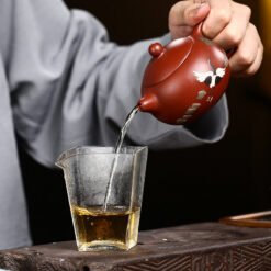 Ấm tử sa Đại Hồng Bào họa tiết chim Hạc dáng ấm Tây Thi TT015