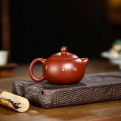 Ấm tử sa Đại Hồng Bào họa tiết chim Hạc dáng ấm Tây Thi TT015