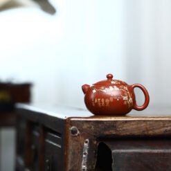 Ấm tử sa Đại Hồng Bào Tây Thi hoa mai trắng TT010 thanh lịch