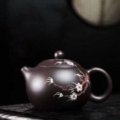 Ấm Tử Sa Hắc Tử Nê dáng Tây Thi hoa mận TT007 cao cấp