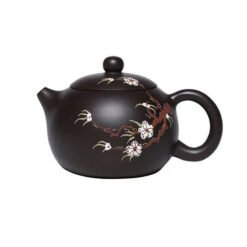 Ấm Tử Sa Hắc Tử Nê dáng Tây Thi hoa mận TT007