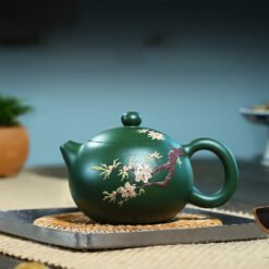 Ấm Tử Sa Lục Nê dáng Tây Thi họa tiết hoa mận TT006