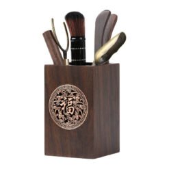 Bộ trà cụ 5 món cao cấp bằng gỗ gụ và đồng nguyên khối TC007